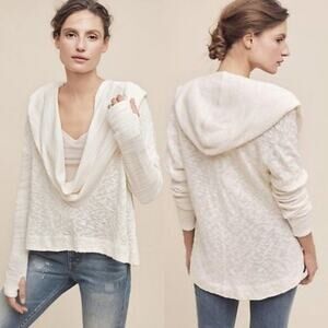 Saturday Sunday Anthropologie sweater women’s XS cream hoodie slouchy boho cozy